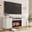 White, variant on Vecenuy Fluted Fireplace TV Stand Up to 80" TVs, Modern Entertainment Center with 30" Electric Fireplace, Luxury Media Console with Adjustable Shelves for Living Room, White