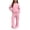 X124 Pink, variant on Glisme Girls Outfit Set Solid Color Long Sleeve Hooded Tops With Pocket Pants Outfit Durable Wear Girls Set Size 5-6 Years Black