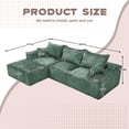 thumbnail image 4 of MOONMISS Boucle Upholstered L-shaped Intimate Comfort Deep Seat Modern Sofa with 5 Pillows-Emerald, 4 of 5