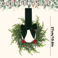 thumbnail image 2 of Small Mini Christmas Wreaths,Mini Cabinet Wreaths with Ribbon Bows Red Berry,Mini Christmas Cypress Wreaths,Artificial Small Kitchen Wreath for Window Front Door Farmhouse Wall Xmas Decorations, 2 of 4