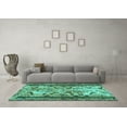 thumbnail image 3 of Ahgly Company Indoor Rectangle Abstract Turquoise Blue Modern Area Rugs, 8' x 12', 3 of 4