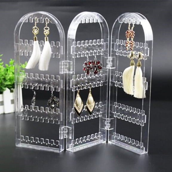 AURARMLET Earring Hanging Organiser Earring Holder Stand Plastic Dust Protection 1Pack