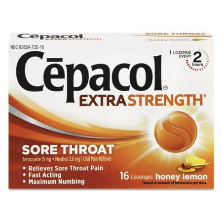 Extra Strength Lozenges - 3 Pack Cepacol Extra Strength Sore Throat Honey Lemon 16 Lozenges Each