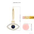 thumbnail image 2 of ANGARA Natural Sapphire Evil Eye Hoop Earrings with Diamonds in 14K Yellow Gold for Women (Size-3.5mm) | September Birthstone, Anniversary, Jewelry Gift for Women | Natural Blue Sapphire Earrings, 2 of 7