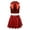 Red, variant on MSemis Kids Girls Shiny Metallic Jazz Dance Hip Hop 2 PCS Outfit Crop Top with Pleated Mini Skirt Black 12