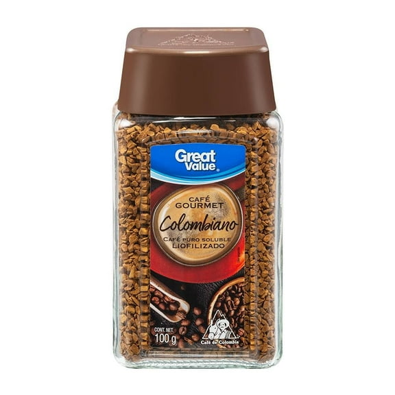 Café soluble Great Value colombiano gourmet 100 g