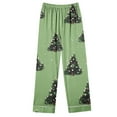 thumbnail image 6 of Lorytime Matching Pjs Sets for Women Christmas Tree Long Sleeved Collared Tops Elastic Waist Pants Casual Loungewear, 6 of 7