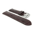 thumbnail image 2 of 34mm Mens Italian Leather Watch Band Strap - Brown - Alligator Pattern, 2 of 5