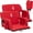 Red, variant on Stadium Seat with Back Support - Extra Wide Bleacher Chair with Thick Cushion Anti Slip Base - 6 Position Reclining Backrest Cup Holder and Storage Pockets