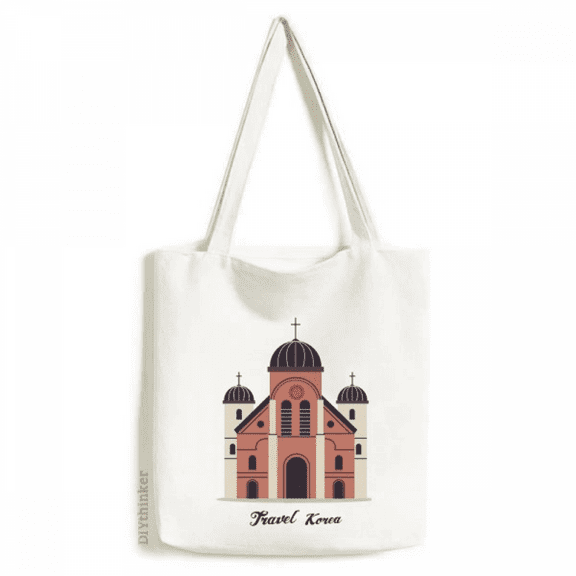 Visiting church in South Korea Tote Canvas Bag Shopping Satchel Casual Handbag