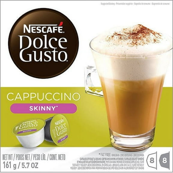 Nescafe Dolce Gusto Skinny Cappuccino Coffee Pods, 16 Capsules - 161g