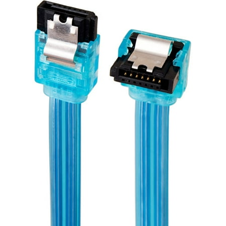 Link Depot 1.5' SATA 3Gbps Straight to Right Angle Cable, UV Blue