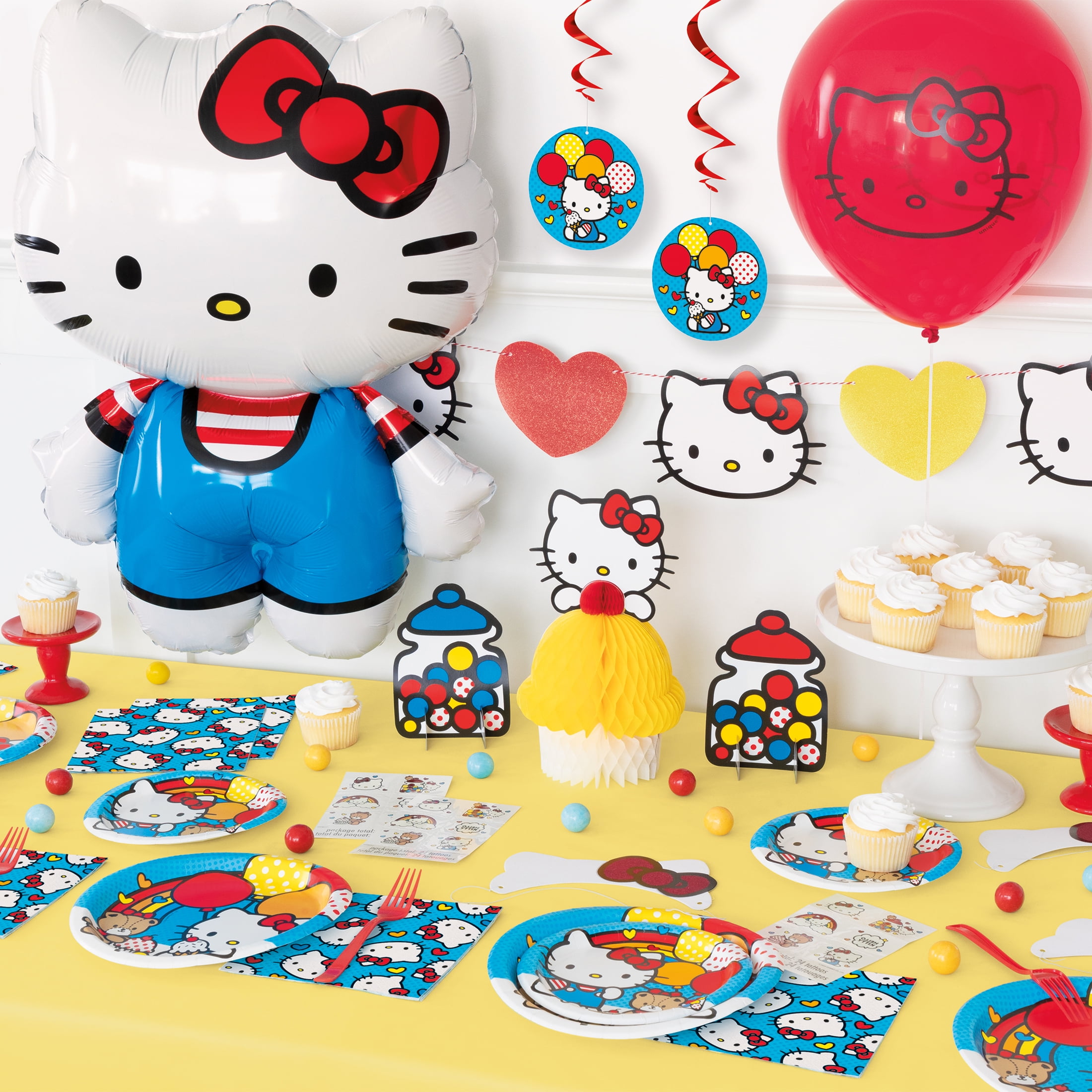 Hello Kitty & Friends Assorted Red, Yellow and Blue 12" Latex Balloons, 6ct