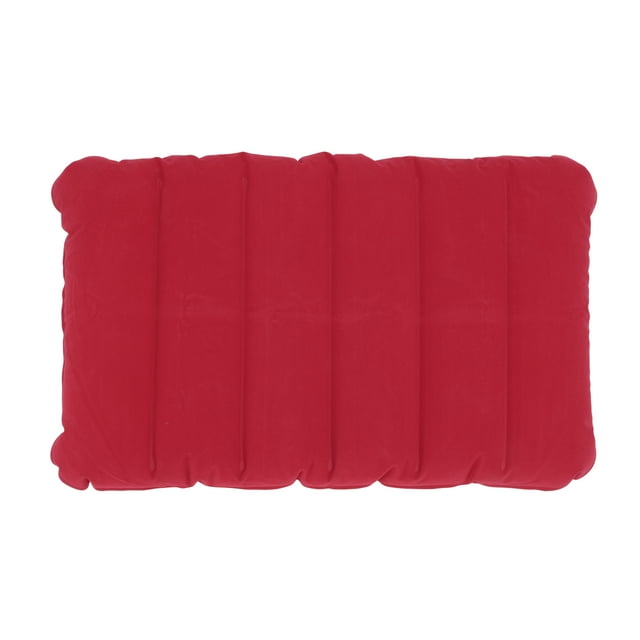 Unique Bargains 1 Pc Blow-up Camping Pillow Inflatable Pillow for Camping Bright Red Flocking Polyvinyl Chloride Leather