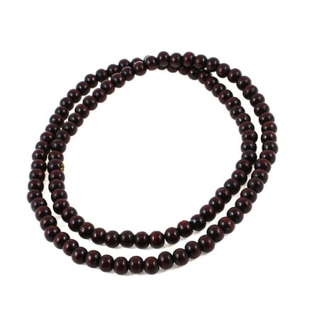 Unique Bargains Flexible Sandalwood Buddhist Prayer Beads Bracelet Necklace Brown