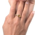 thumbnail image 3 of Gem Stone King 1.83 Ct Oval Brown Tiger Eye 18K Yellow Gold Plated Silver Ring (Size 7), 3 of 4