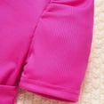 thumbnail image 4 of NAISIBABY Girls Clothes Set, Bubble Sleeve Crop Top & Flare Leg Pants 2-Piece Kids Fashion Outfits Hot Pink 7T, 4 of 5