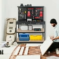 thumbnail image 4 of Gymax 48'' Workbench Multipurpose Garage Worktable w/ Peg Board Hook Kit & Drawers, 4 of 10
