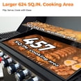 thumbnail image 4 of Flintex Upgraded 6 Burner Propane Gas Grill with Infrared Side Burner, 54,300 BTU, Diamond Grates & Reversible Griddle for Outdoor BBQ, 4 of 10
