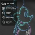 thumbnail image 4 of Women's Mickey & Friends Bright Neon Mickey Mouse Outline  Graphic Tee Black Small, 4 of 9