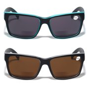 2 Pairs Men Bifocal Large Wide Fitment 150mm Reading Sunglasses - Outdoor Readers Glasses +2.00