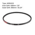 thumbnail image 2 of Uxcell A838/A33 V Belt 33-inch Inner Girth, A-Section Rubber Drive Belt 2pcs, 2 of 4