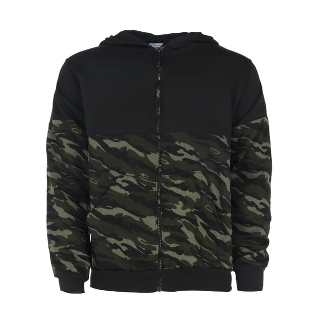 SUDADERA CON CIERRE PARA HOMBRE BLOQUE CAMUFLAJEADO MODA CASUAL Y DEPORTIVA TALLA CH