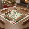 thumbnail image 4 of vlrwzc Christmas Theme Mahjong Mat, Anti-Slip Noise Reduction Game Table Cover for Tile Games, Cards, Board Games, 31.5 x 31.5 in, Red Berry Design, 1 Pack, 4 of 7