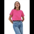 thumbnail image 2 of T-shirts à Manches Courtes Surdimensionnés pour Femmes, Col Ras du Cou, Coupe Ample, T-Shirt d'Entraînement, Hauts Décontractés d'Été, Coton, Rose Rouge, m, 2 of 8