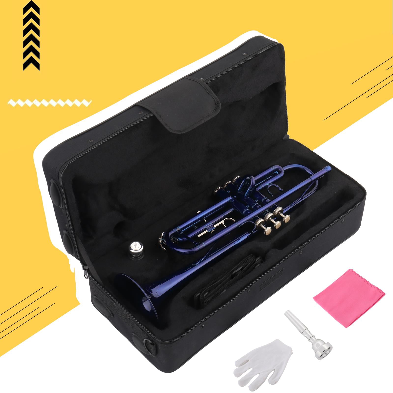 Winado Bb Beginner School Band Trumpet with Mouthpiece Case for Student