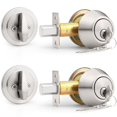 thumbnail image 1 of Probrico(2 Pack) Keyed Alike Single Cylinder Deadbolts Brushed Nickel (Combo Packs), Keyway Keys Handleset, 3 Keys Anti-Theft Interior& Ext, 1 of 7