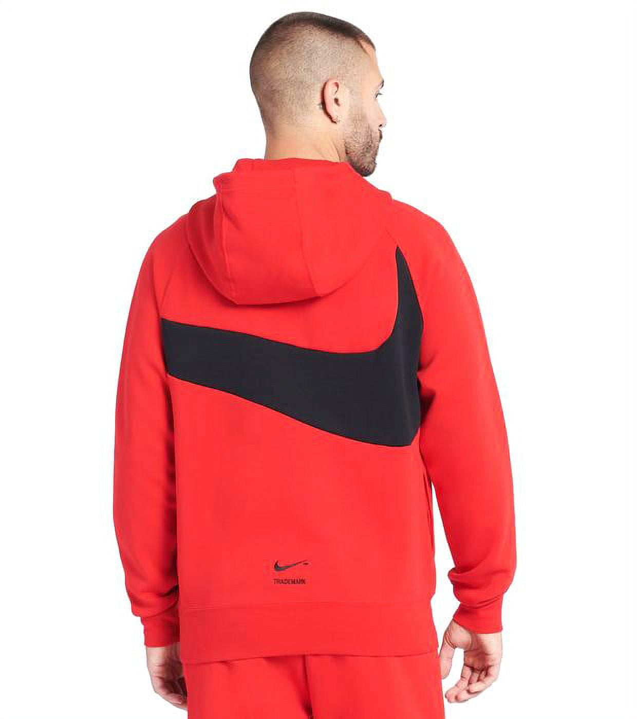 Men s Nike Red Black Sportswear Swoosh Tech Fleece Pullover