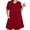 F1-Wine Red, variant on SHOWMALL Nightgowns for Plus Women Soft Short Sleeve Pajama Dress with Pockets for Sleep NightPurple Red 3X