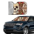 thumbnail image 4 of ZNDUO Car Windshield Sun Shade, Cupid Heart Arrow Floral Skull Pattern Windshield Sun Shade UV Rays and Heat Sun Visor Protector Foldable Windshield Sun Shade, Medium Size, 4 of 8