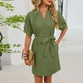 thumbnail image 5 of Kaemgyyd Womens Nightgown Lantern Short Sleeve Tunic Sleep Dress Casual V Neck Loose Fit Sleepshirts Button up Night Gowns（Army Green,Small）, 5 of 7