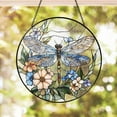 thumbnail image 4 of Dragonfly Stained Glass Suncatcher, Dragonfly Flower Suncatcher, Dragonfly Window Hanging,In Door Decoration,Kitchen Decoration,Gift for Mom, 4 of 6