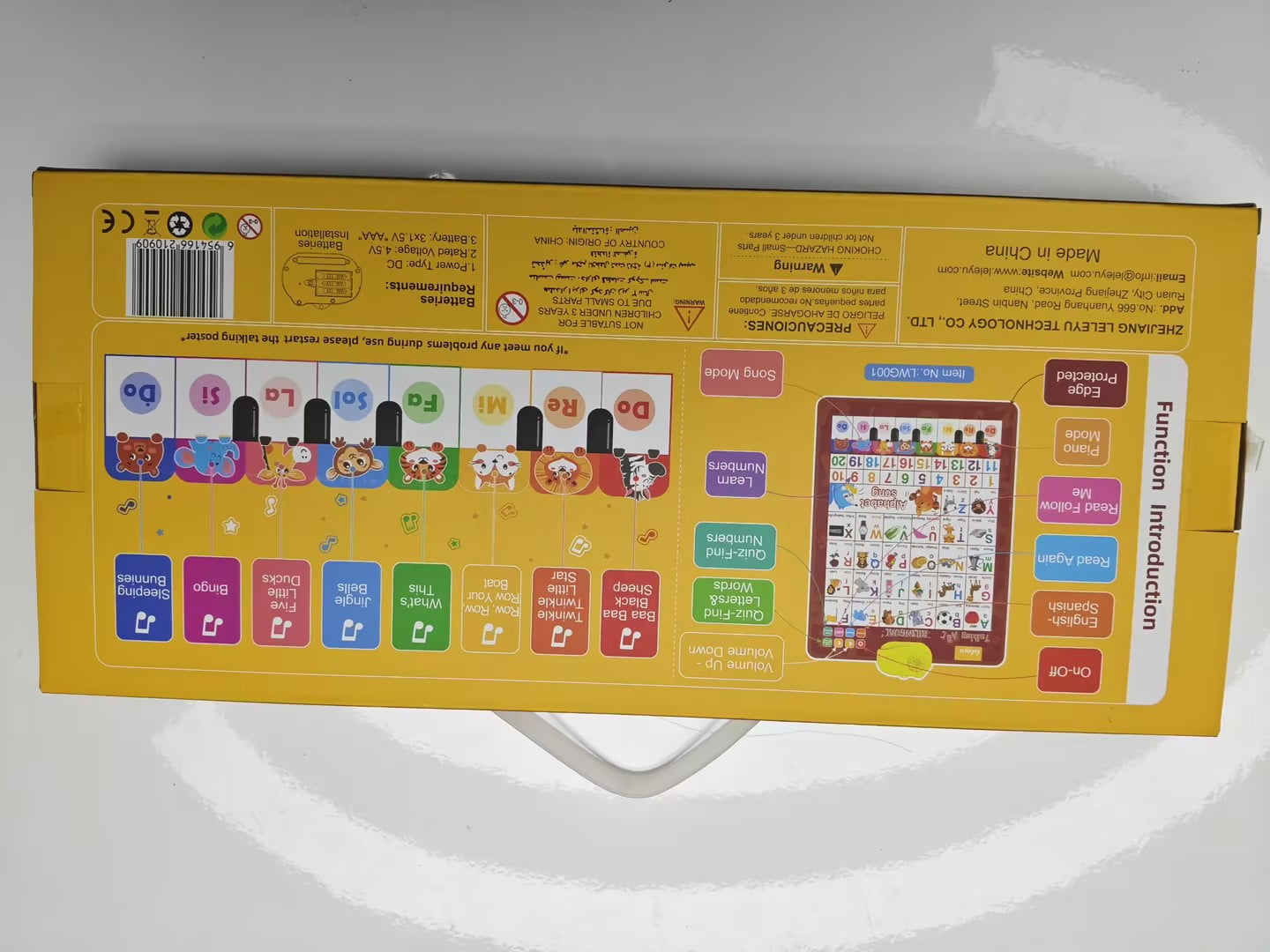 Bilingual Educational Talking ABC Poster – Interactive Learning Wall Chart with Music, Preschool STEM Toy, Best Birthday Gift (Red)