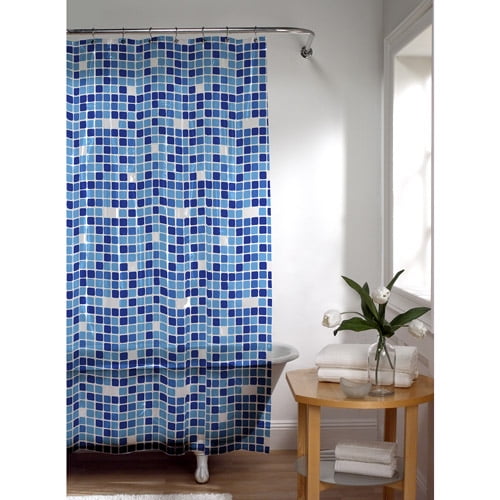 Maytex Tiles PEVA Vinyl Shower Curtain