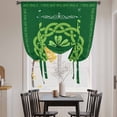 thumbnail image 3 of St. Patrick's Day Tie Up Curtains 45 Inches Long, Kitchen Window Curtains Over Sink, Farmhouse Lucky Leaves Stripes Border Small Window Curtains Shade Balloon Curtains Valances for Bedroom 34"x45", 3 of 8