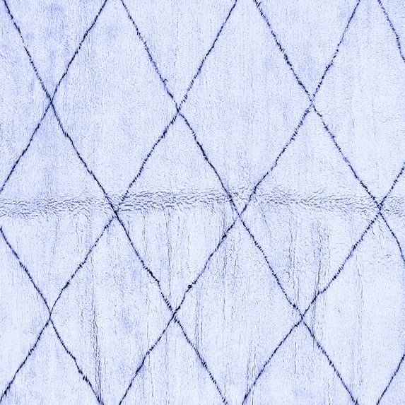 Ahgly Company Machine Washable Indoor Square Solid Blue Modern Area Rugs, 3' Square