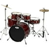 Sound Percussion Labs 5-Piece Junior Drum Set with Cymbals Wine Red