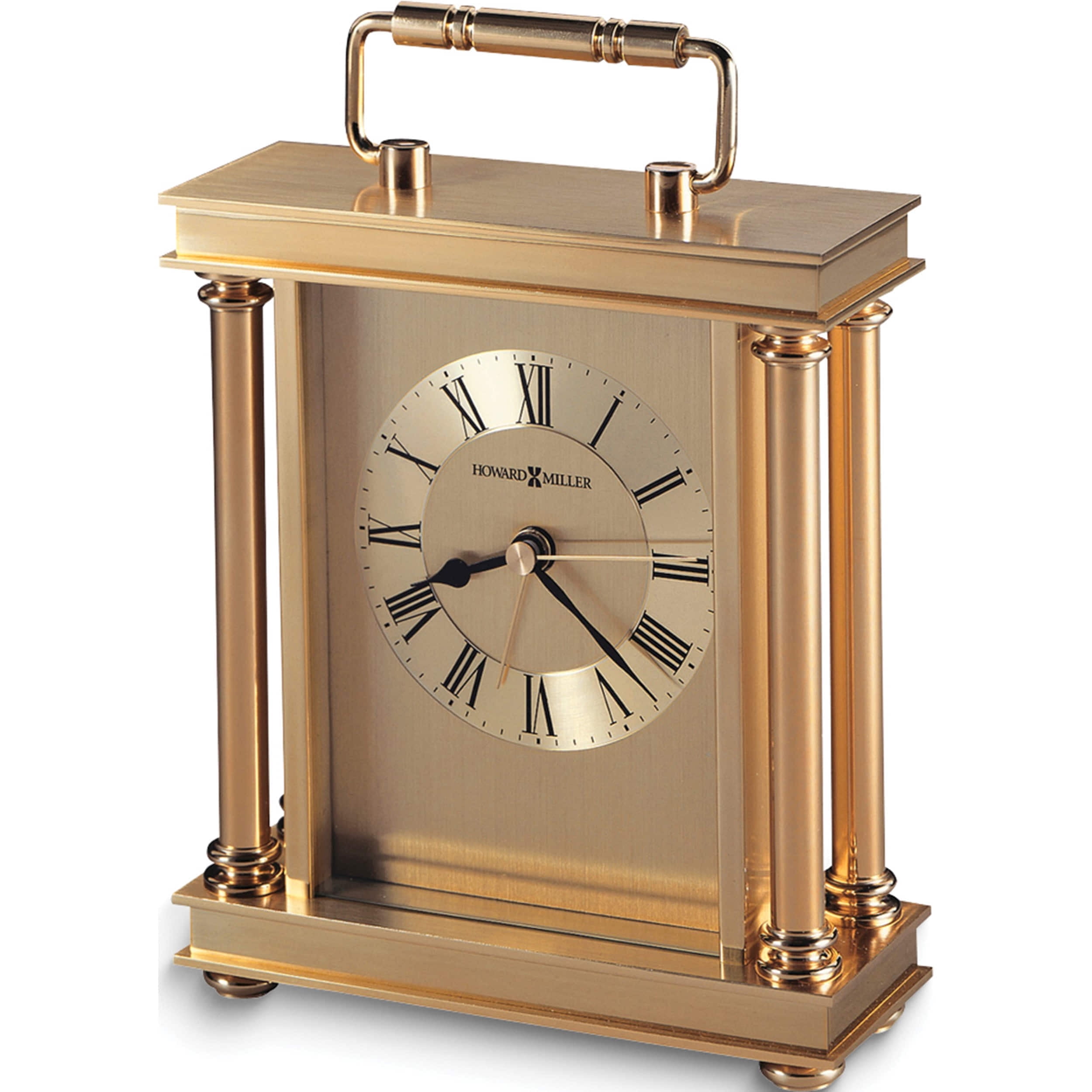 Howard Miller Gold Brass Table Clock with Quartz Movement