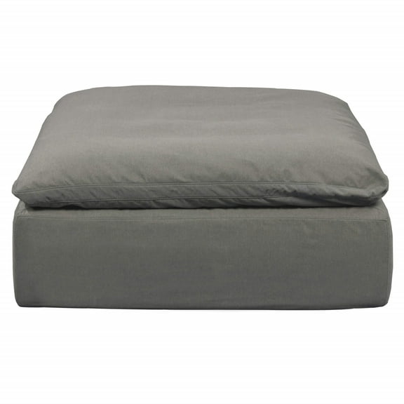 Sunset Trading Puff Fabric Slipcovered Sectional Modular Ottoman in Gray
