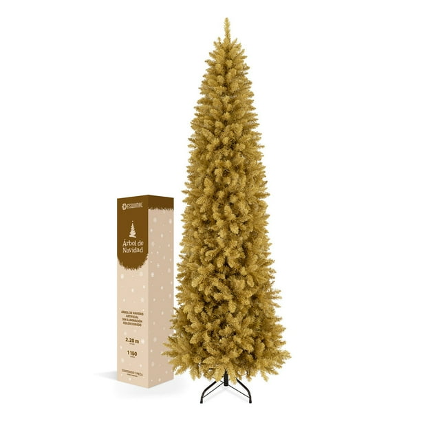 Árbol de Navidad Pino Canadiense Tipo Lápiz, Esquimal (Dorado, 2.20 m)