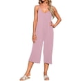 thumbnail image 2 of OutfitShow Women Summer Sleeveless Spaghetti Strap Wide Leg Romper Jumpsuit with Pockets Casual Loose Fit, 2 of 5