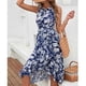thumbnail image 1 of Vestido de cuello redondo, vestido largo de mujer, vestido de verano redondo, vestido con volantes, rendimiento confiable, 1 of 7