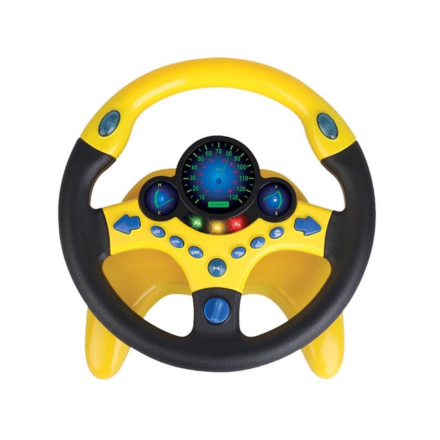 Volant de Simulation Volant Musical pour Bébé Jouets avec Base Jouets d'Éveil pour Enfants