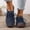 Dark Blue, variant on Women Contrast Patchwork Toe Lace up Soft Sole Casual Shoes All Season Lightweight Comfy Daily Walking Leather Flats Orange 7(38)