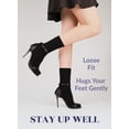 thumbnail image 5 of Hugh Ugoli Diabetic Crew Socks, Soft, Extra Wide, Stretchy, 3 Pairs, Black, Shoe Size: 10-12, 5 of 7