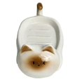 thumbnail image 1 of Siamese Cat Ceramic Soap Dish, Cute Cartoon Design, Perforation-Free, Small Art Drain Dish for Hous, 1 of 5